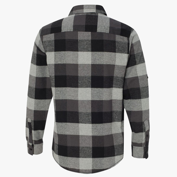 "CAMPFIRE FLEECE" BUTTON UP FLANNEL - BLACK PLAID