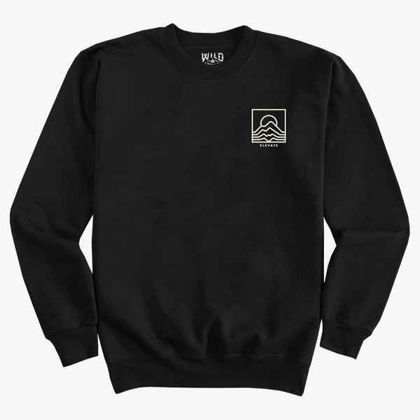 "ELEVATE" CREW NECK SWEATSHIRT / BLACK
