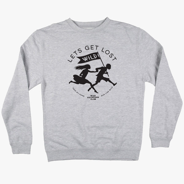 "LETS GET LOST" CREW NECK - SWEATSHIRT / HEATHER GREY