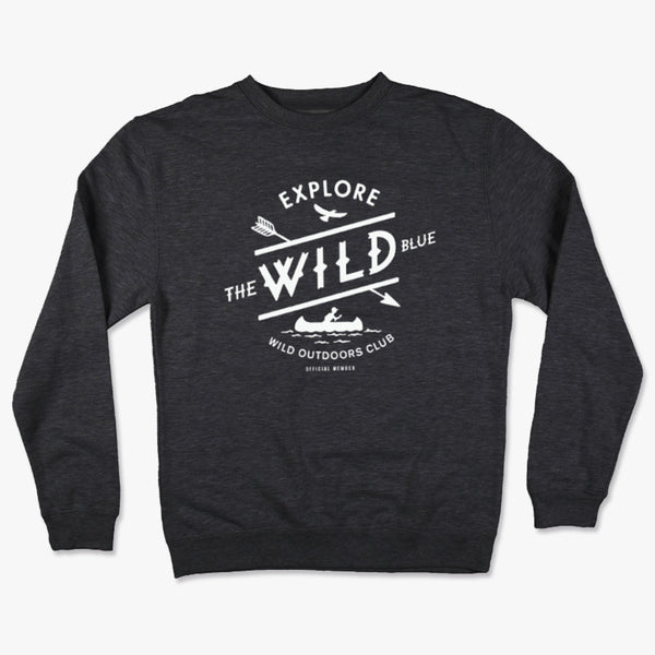 "WILD BLUE" CREW NECK - SWEATSHIRT / CHARCOAL HEATHER
