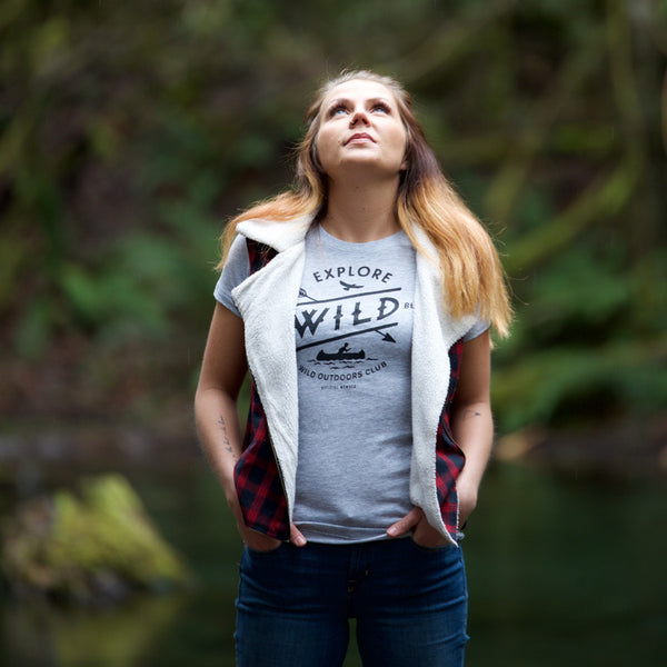 "WILD BLUE" - WOMEN'S PERFECT TEE - ATHLETIC HEATHER
