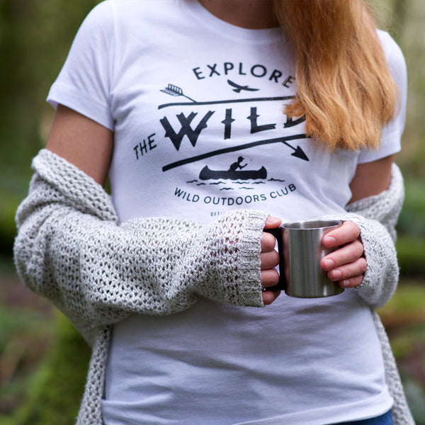 "WILD BLUE" - WOMEN'S PERFECT TEE - WHITE
