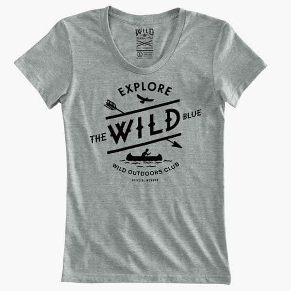 "WILD BLUE" - WOMEN'S PERFECT TEE - ATHLETIC HEATHER