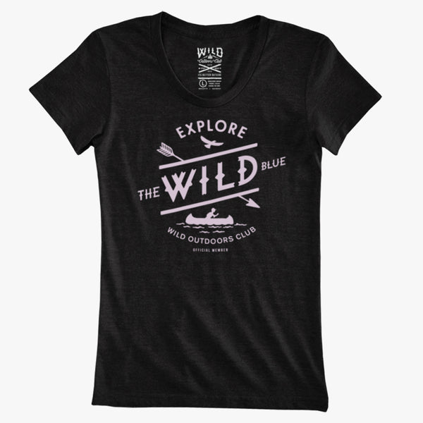 "WILD BLUE" - WOMEN'S TEE - BLACK