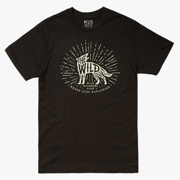 "WILD CALLS" - MENS TEE - BLACK