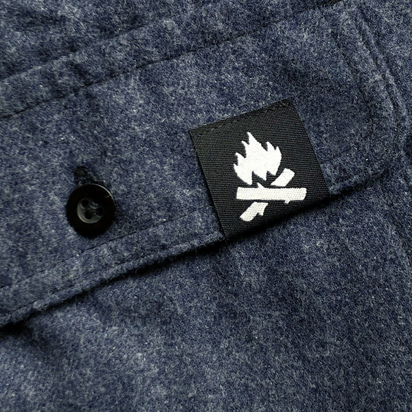 "CAMPFIRE FLEECE" BUTTON UP FLANNEL - DENIM