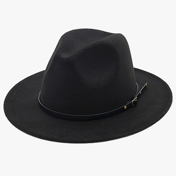 "EXPEDITION" - FELTED WIDE BRIM FEDORA - BLACK