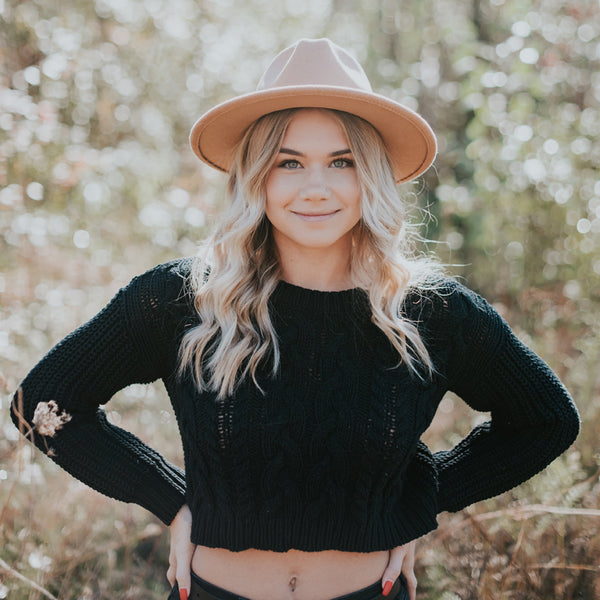 "EXPEDITION" - FELTED WIDE BRIM FEDORA - TAN