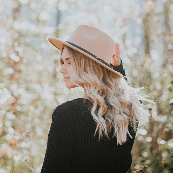 "EXPEDITION" - FELTED WIDE BRIM FEDORA - TAN