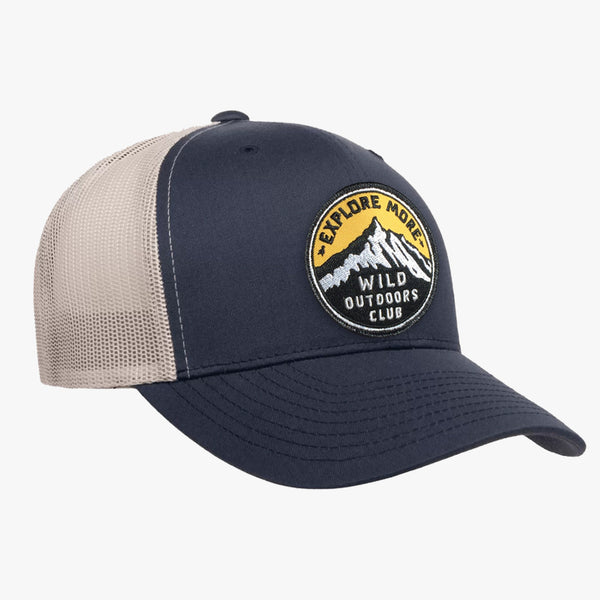 EXPLORE MORE - SNAPBACK TRUCKER HAT - NAVY/SILVER