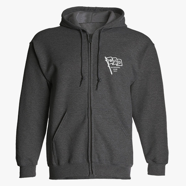 "WILD FLAG" ZIP HOODY - CHARCOAL HEATHER
