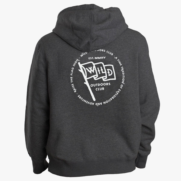 "WILD FLAG" ZIP HOODY - CHARCOAL HEATHER