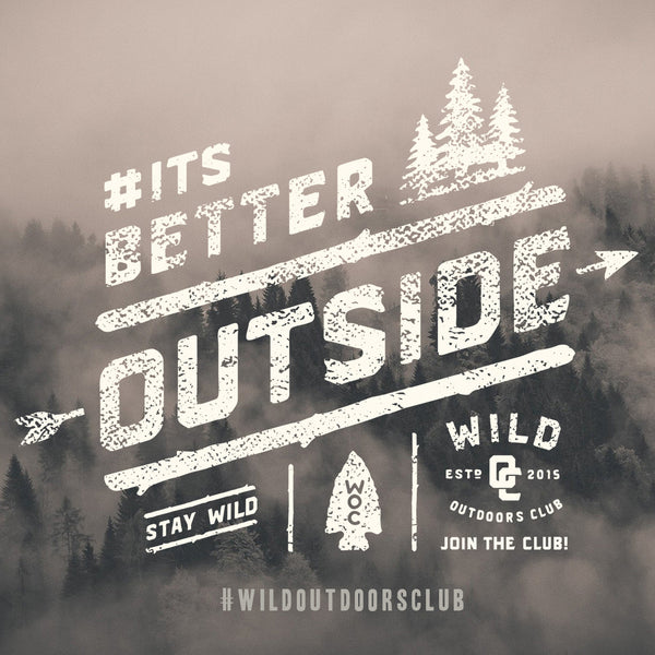 "IT'S BETTER OUTSIDE" Crest - MENS TEES