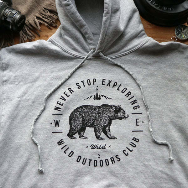 "NEVER STOP EXPLORING" PULLOVER HOODY - ATHLETIC HEATHER