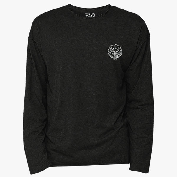 "NURTURED BY NATURE" Raw Neck Longsleeve Tee