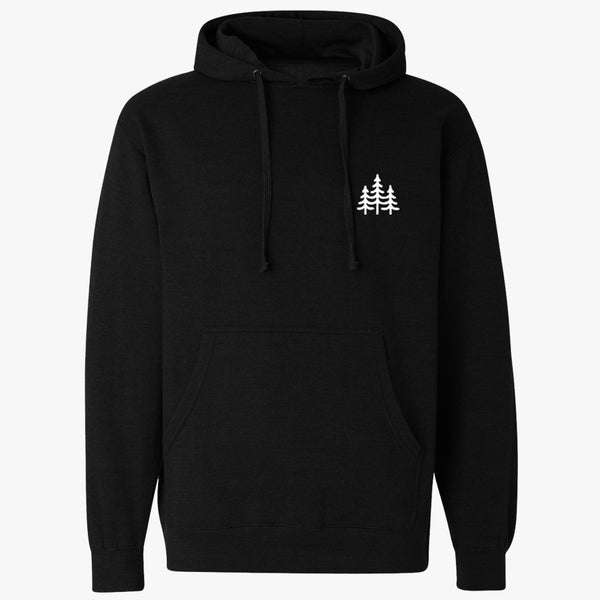"PINES" MID-WEIGHT HOODY - BLACK