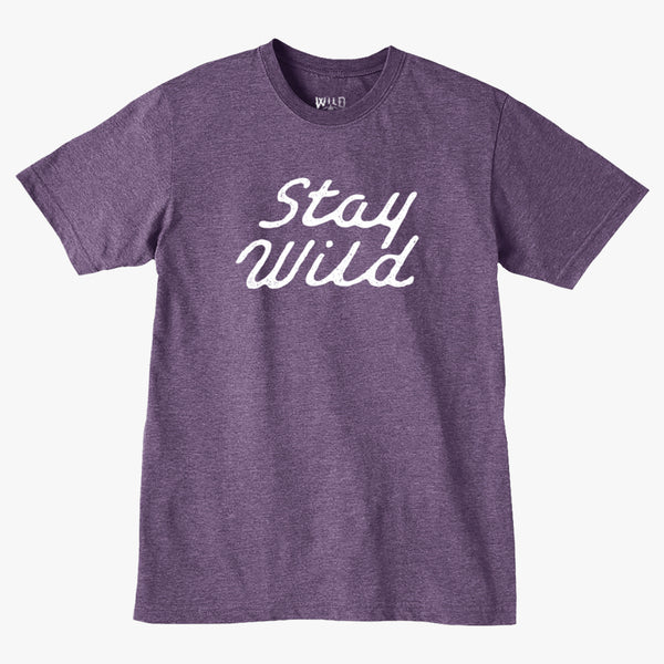 "STAY WILD" - BOYFRIEND TEE - PURPLE HEATHER