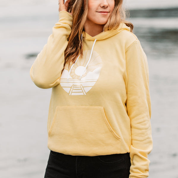 "SUNRAYS" SPONGE FLEECE HOODY - SOFT YELLOW