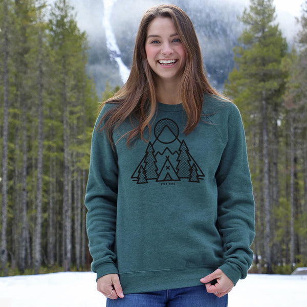 "WOODLAND" CREW NECK SWEATSHIRT / FOREST HEATHER