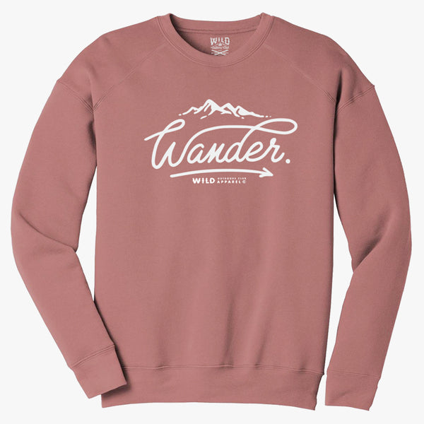 "WANDER" CREW NECK SWEATSHIRT / MAUVE