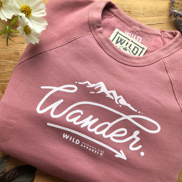 "WANDER" CREW NECK SWEATSHIRT / MAUVE