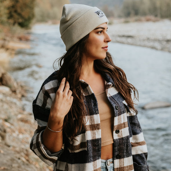"WILD" WOMEN'S PLAID JACKET - NAVY/BROWN