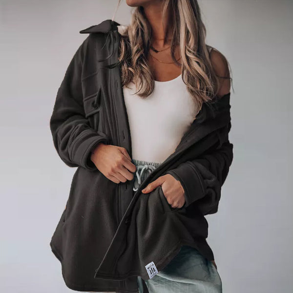 "POLAR FLEECE" WOMEN'S WOOL JACKET - CHARCOAL