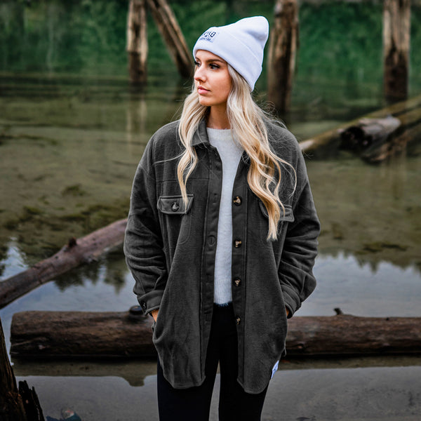 "POLAR FLEECE" WOMEN'S WOOL JACKET - CHARCOAL
