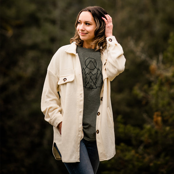 "POLAR FLEECE" WOMEN'S WOOL JACKET - IVORY