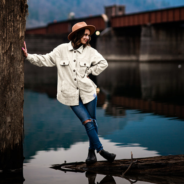 "POLAR FLEECE" WOMEN'S WOOL JACKET - IVORY