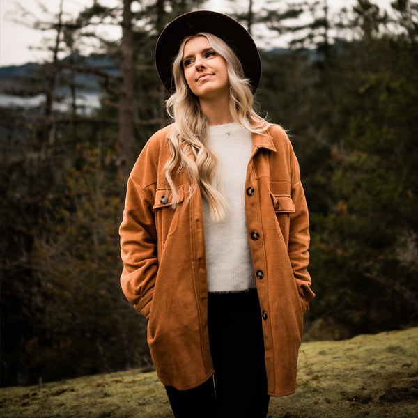 "POLAR FLEECE" WOMEN'S WOOL JACKET - TAN