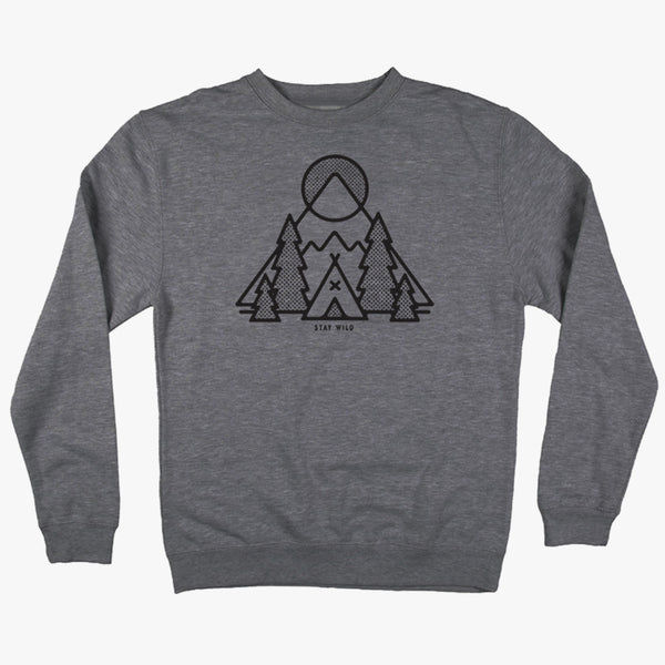 "WOODLAND" CREW NECK SWEATSHIRT / FOREST HEATHER