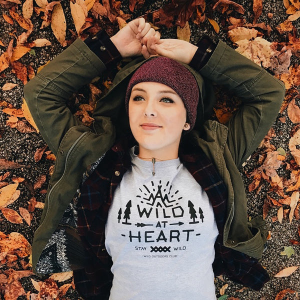 "WILD AT HEART" - WOMEN'S TRI-BLEND TEE - ATHLETIC HEATHER