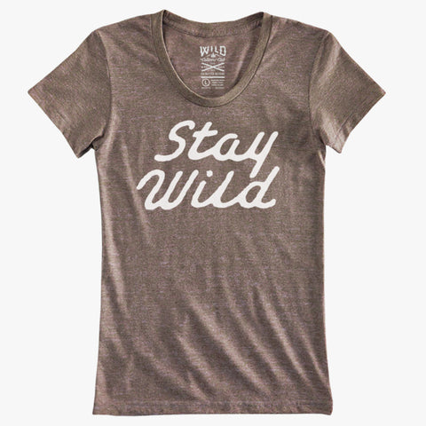 "STAY WILD" - COFFEE TRI-BLEND WOMEN'S TEE