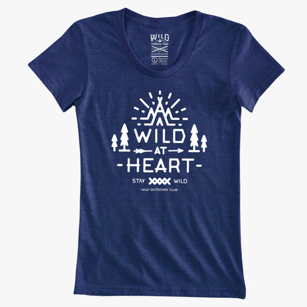 "WILD AT HEART" - WOMEN'S TRI-BLEND TEE - PACIFIC HEATHER