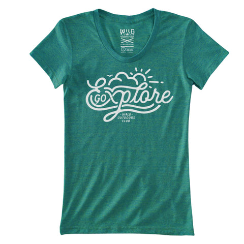 "Explore" Women's Tee - Triblend Emerald Green