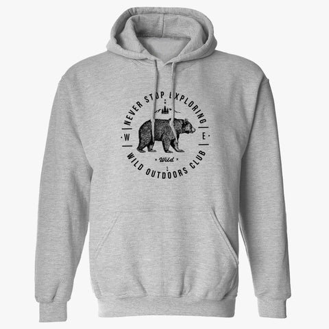 "NEVER STOP EXPLORING" PULLOVER HOODY - ATHLETIC HEATHER