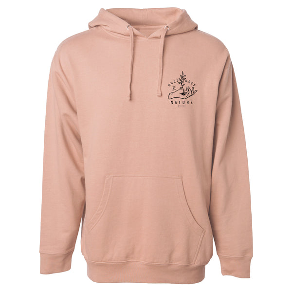 "NURTURED BY NATURE"  HEAVYWEIGHT HOODY - ROSE