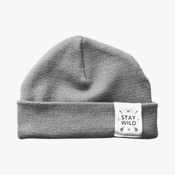WILD - DOUBLE SIDED KNIT TOQUE / GREY MELANGE