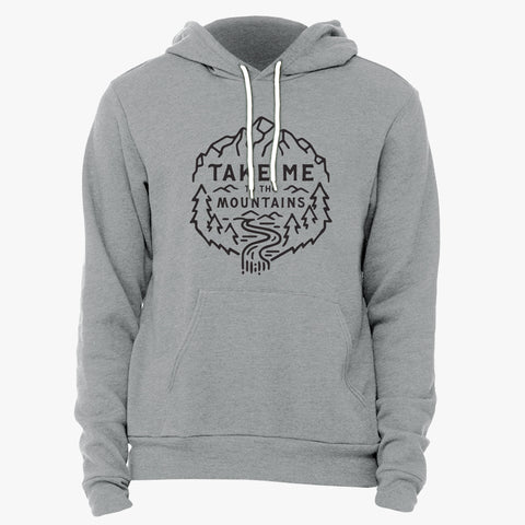 Take Me To The Mountains Hoody, Mountains Hood, Take Me To The Mntns, Alpine, Hoody, Hooded Sweatshirt, Adventure Sweatshirt, Outdoors Hoody, Sweatshirt, Stone Heather Sweatshirt, Stone Grey Hoody, Mountain Hoodie, Hooded Sweatshirt, Adventure Hoodie, Take Me To The Mountains